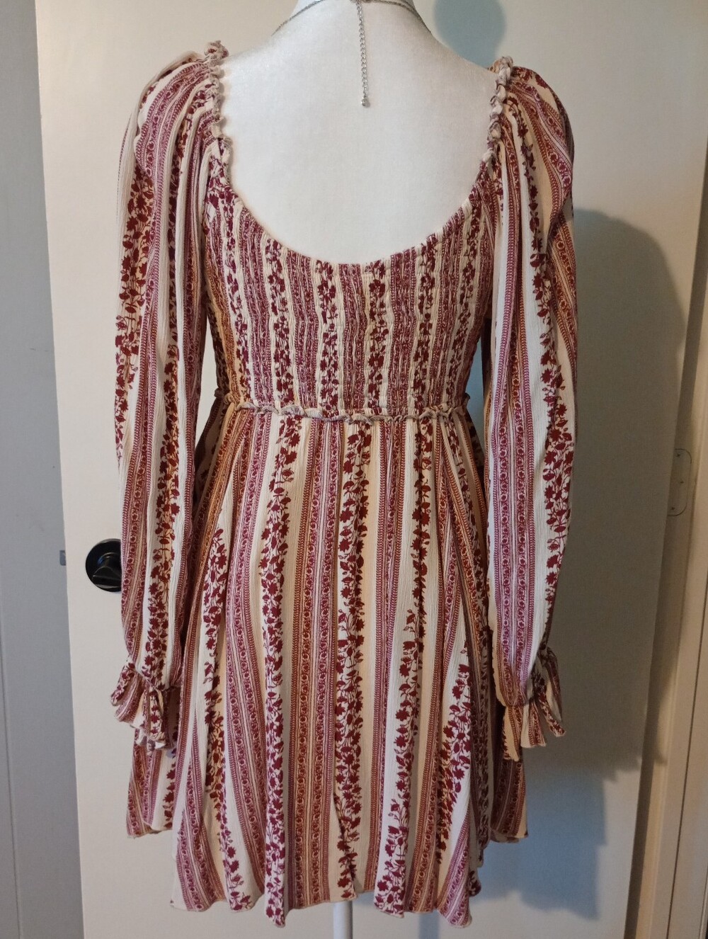 Boho Style Long Sleeve Mini Dress Size Medium - Picture 2 of 15